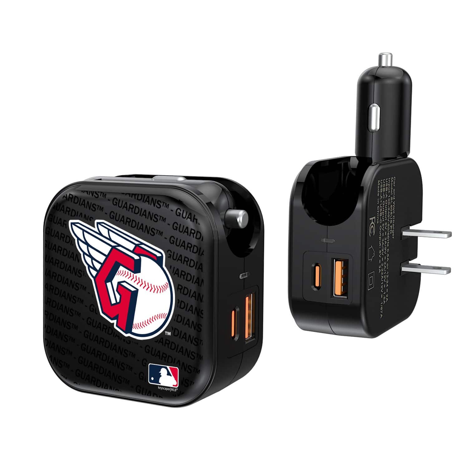 Keyscaper - Cleveland Guardians Team Logo Dual Port USB Car & Home Charger - Multicolor price history on PriceWatchPro