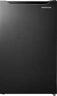 Front. Insignia™ - 4.4 Cu. Ft. Mini Fridge with Door Storage and ENERGY STAR Certification - Black.