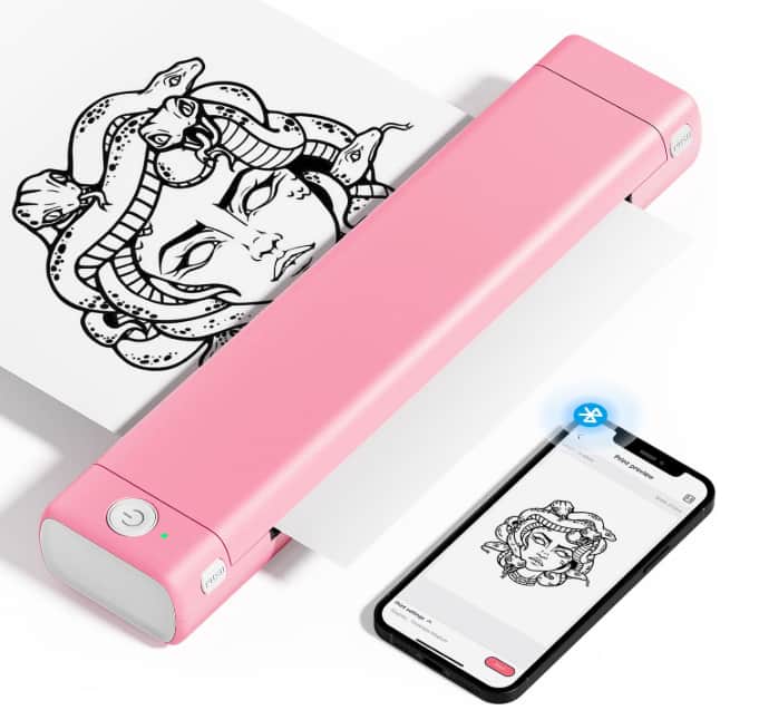Phomemo - M08F Portable Wireless Printer for Home and Travel, Bluetooth Printer Support 8.5"x11" US Letter - Pink