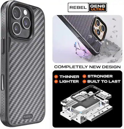 REBEL Series GEN6 Case for iPhone 16 Pro Max & 16 Pro Aramid Fiber iPhone 16 Pro REBEL Series GEN6 Case for iPhone 16 Pro Max & 16 Pro Aramid Fiber iPhone 16 Pro