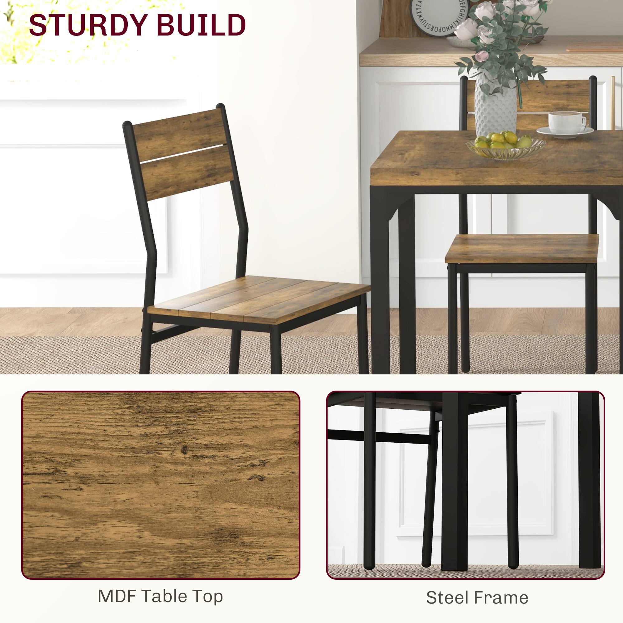 STURDY BUILD

MDF Table Top

Steel Frame
