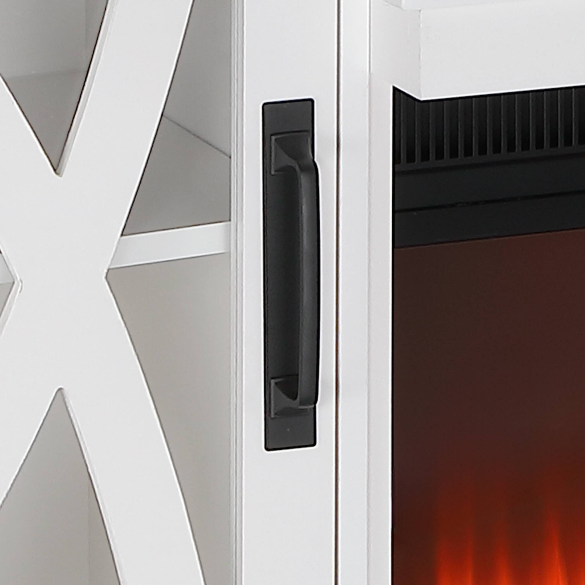 Alt View 6. Ihomeadore - 70" Modern Electric Fireplace TV Stand Entertainment Center with 36" Electric Fireplace and Cabinets for TV up to 80" - White.