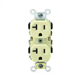 Leviton - S01-0BR20-0IS Duplex Receptacle 20A 125V Nylon - Ivory