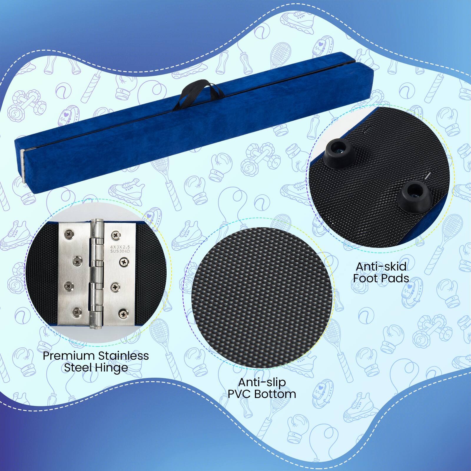 4A382.4 SUS3040 Anti-skid Foot Pads Premium Stainless Steel Hinge Anti-slip PVC Bottom

- Premium Stainless Steel Hinge
- Anti-slip PVC Bottom
- Anti-skid Foot Pads