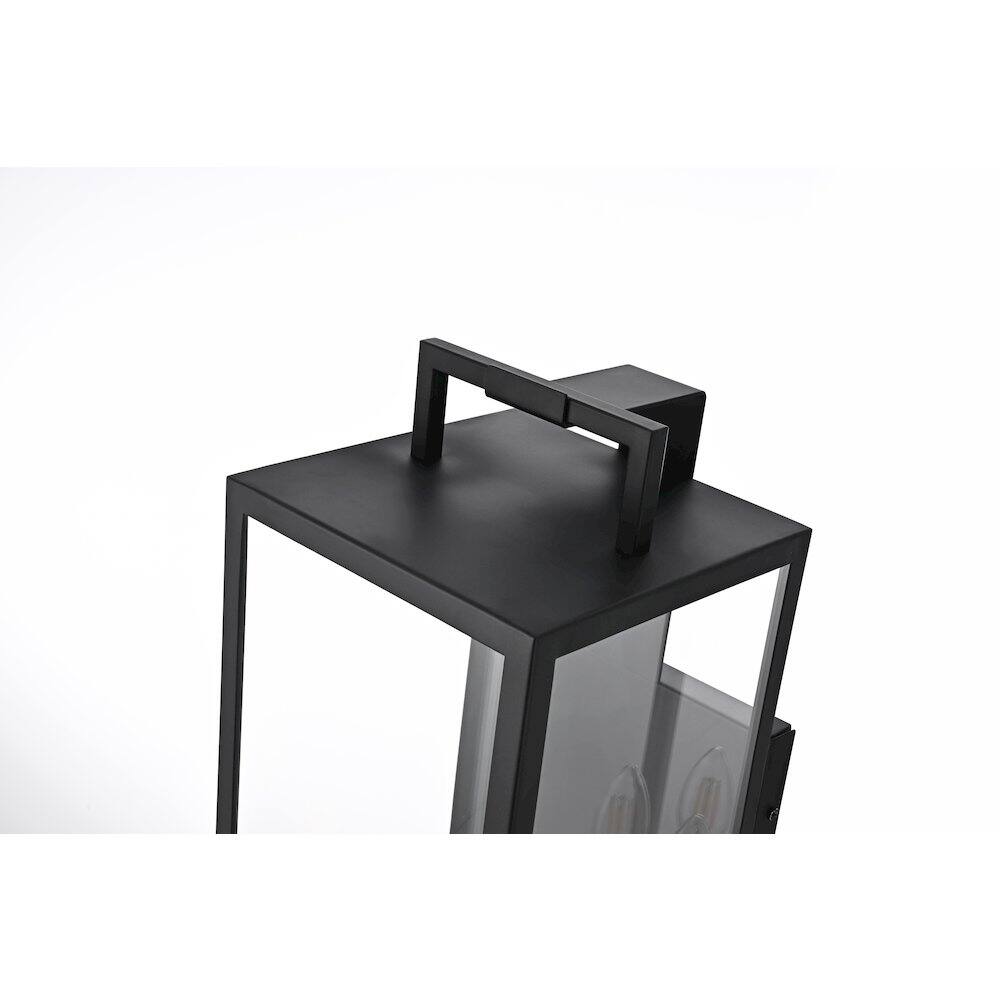 Alt View 2. Elegant Lighting - Jairo 8 Inch Outdoor Wall Sconce In Black - Black.