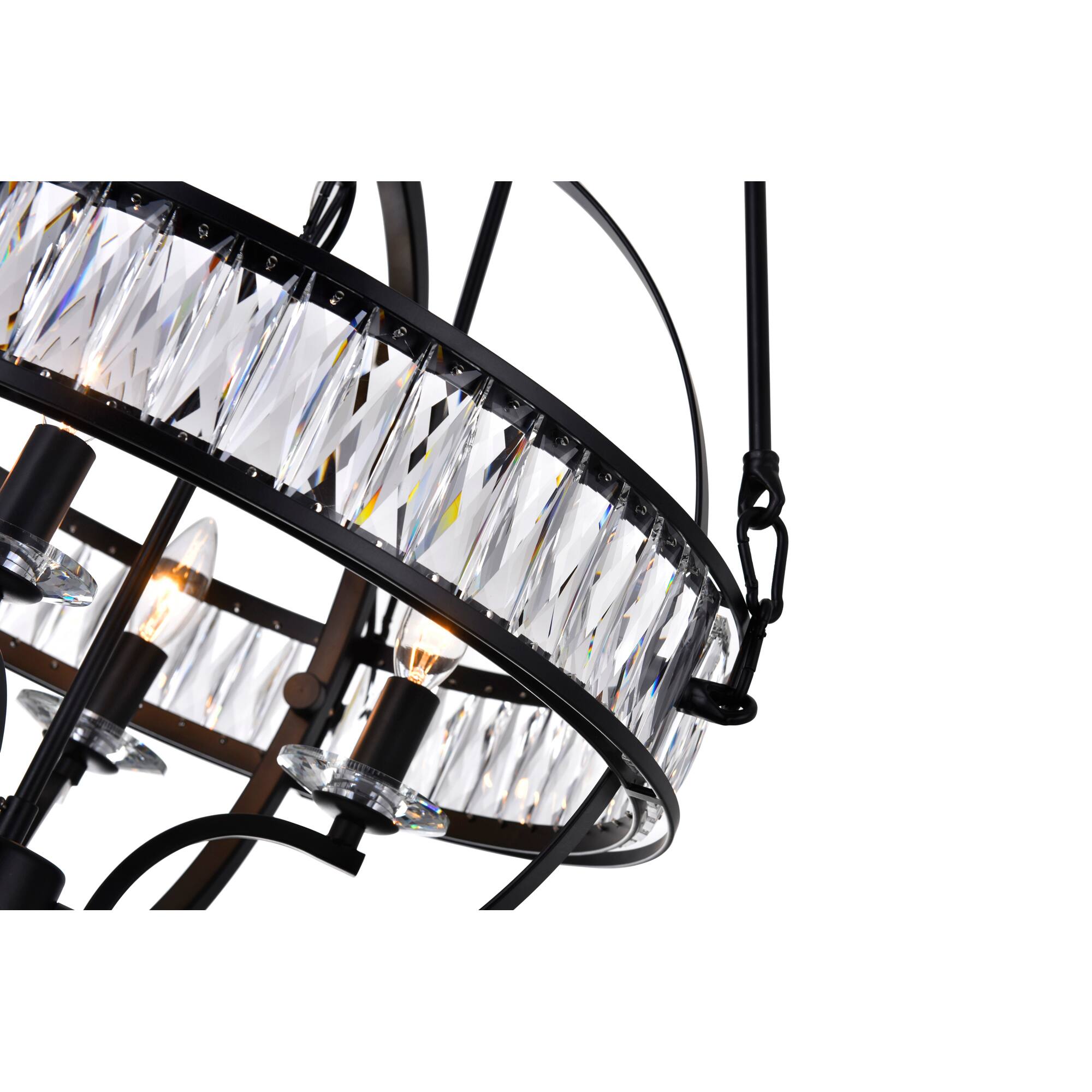Left. CWI Lighting - Arkansas 4 Light Chandelier With Black Finish - Black.