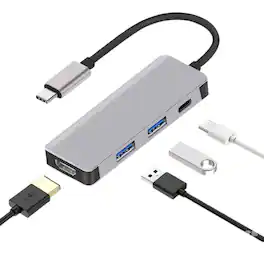 Stock Preferred - 4-in-1 USB-C Hub with 4K HDMI, 2 USB 3.0 & PD Charging