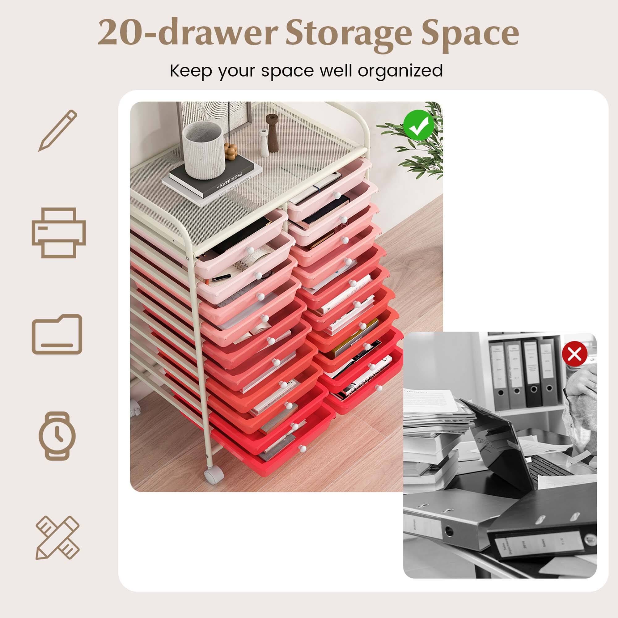20-drawer Storage Space Keep your space well organized.