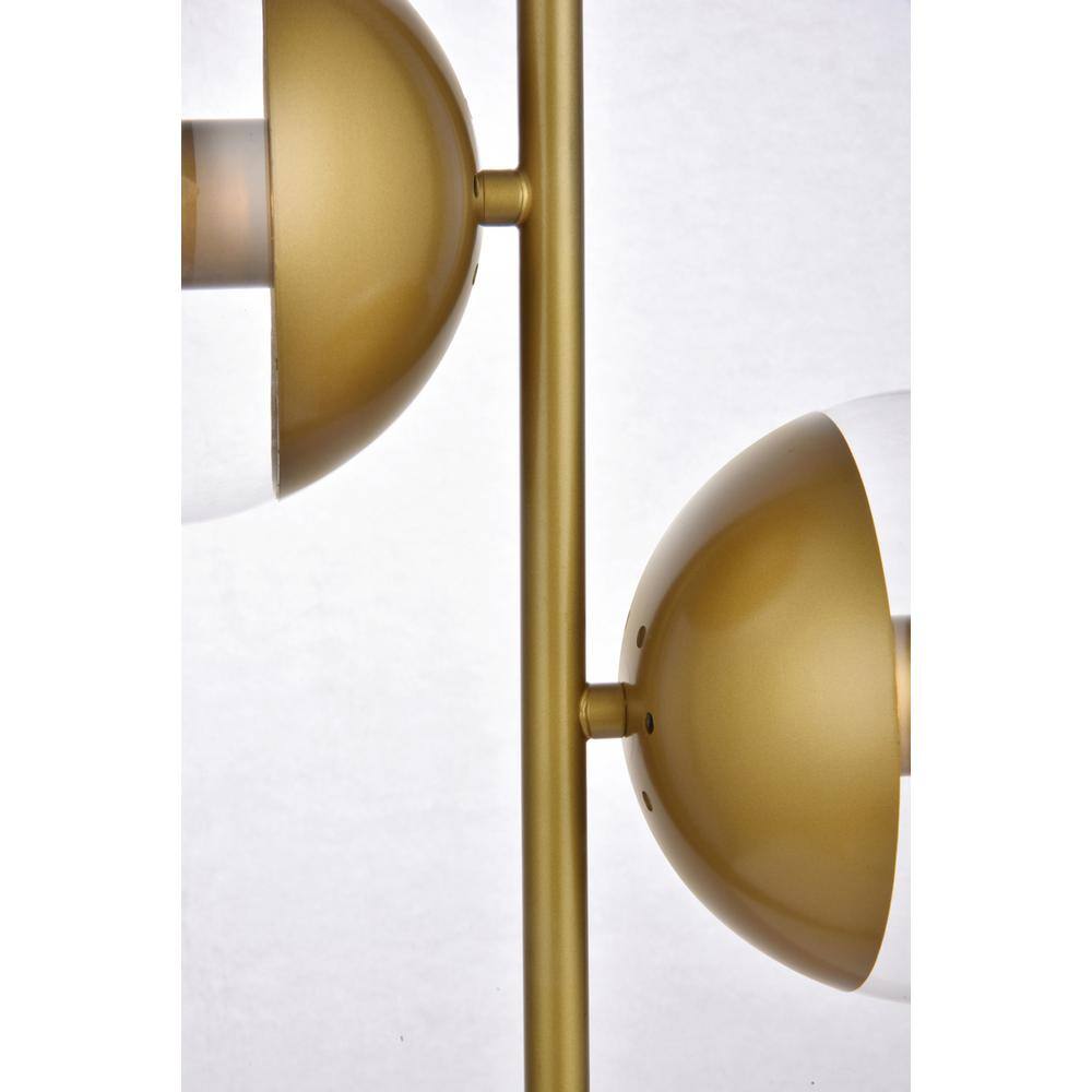 Left. Living District - Eclipse 2 Lights Brass Table Lamp With Clear Glass - Brass And Clear.