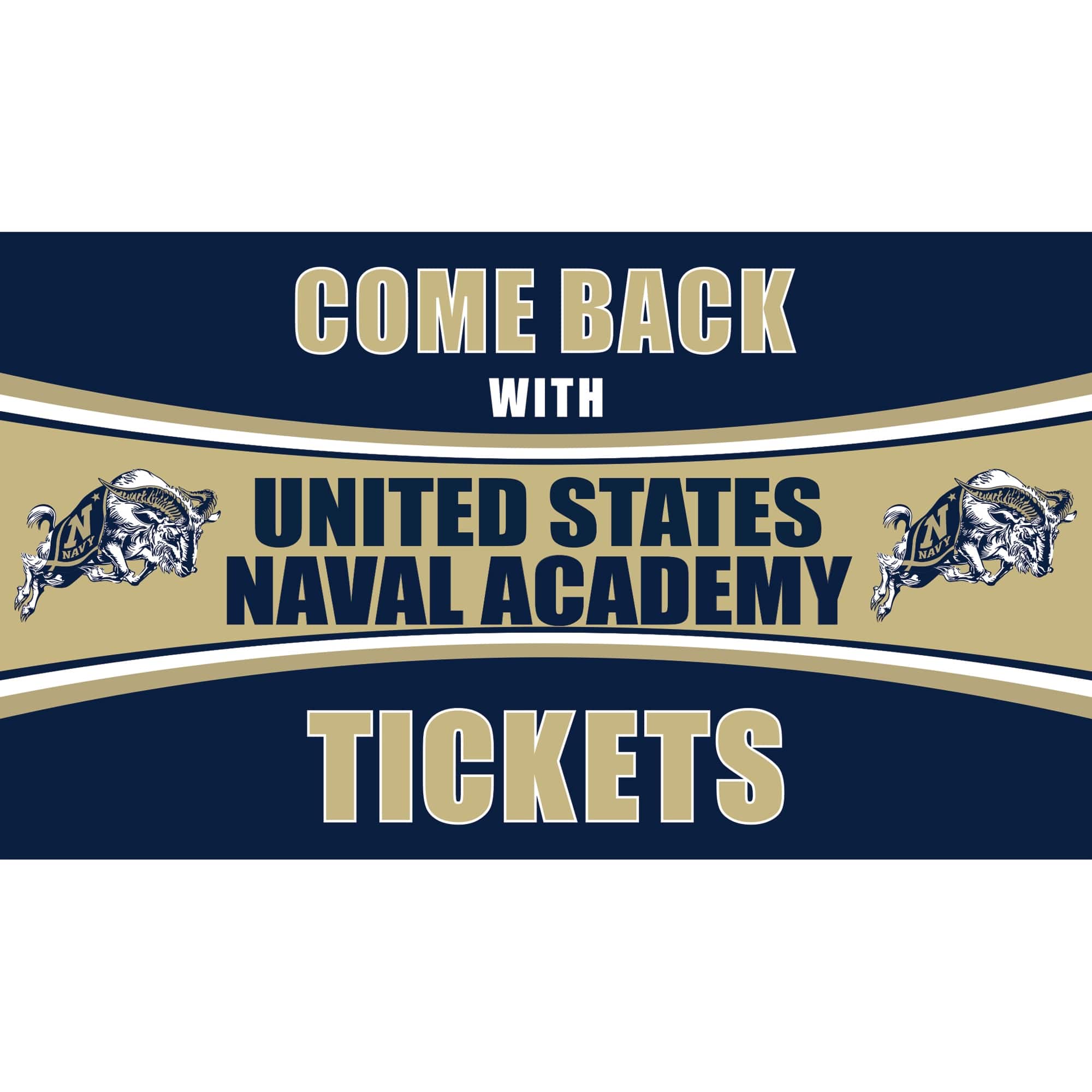 Evergreen Enterprises - Navy Midshipmen 28" x 16" Come Back With Tickets Door Mat - Multicolor