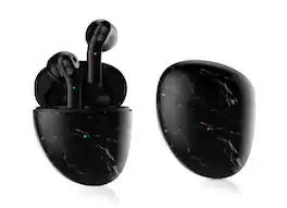 SKRAN - Twin Bluetooth Headphones -True Wireless Earbuds with Marble Pebble Design,HD Stereo Sound,Noise Cancellation,Secure Fit - Black