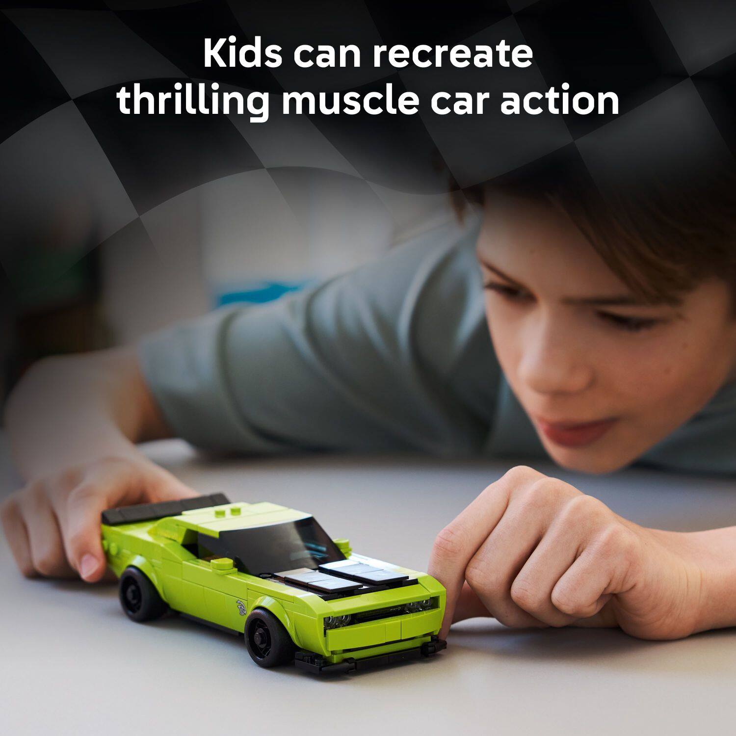 Kids can recreate thrilling muscle car action.
