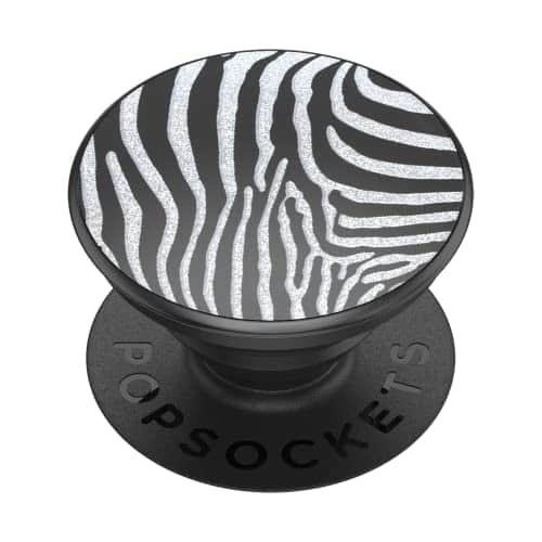 PopSockets - PopSocket PopGrip Embossed Metal Zebra - black and white