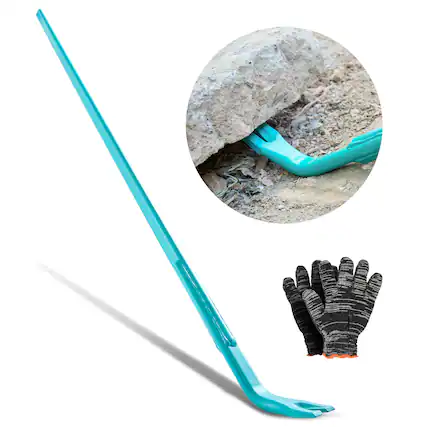 Front. VEVOR - Prylever Bar, 2000 lbs Weight Capacity, 52.5 Inch Heavy Duty Carbon Steel Handle Pry Lever Bar, 56 Inch Long Crowbar - Orange.