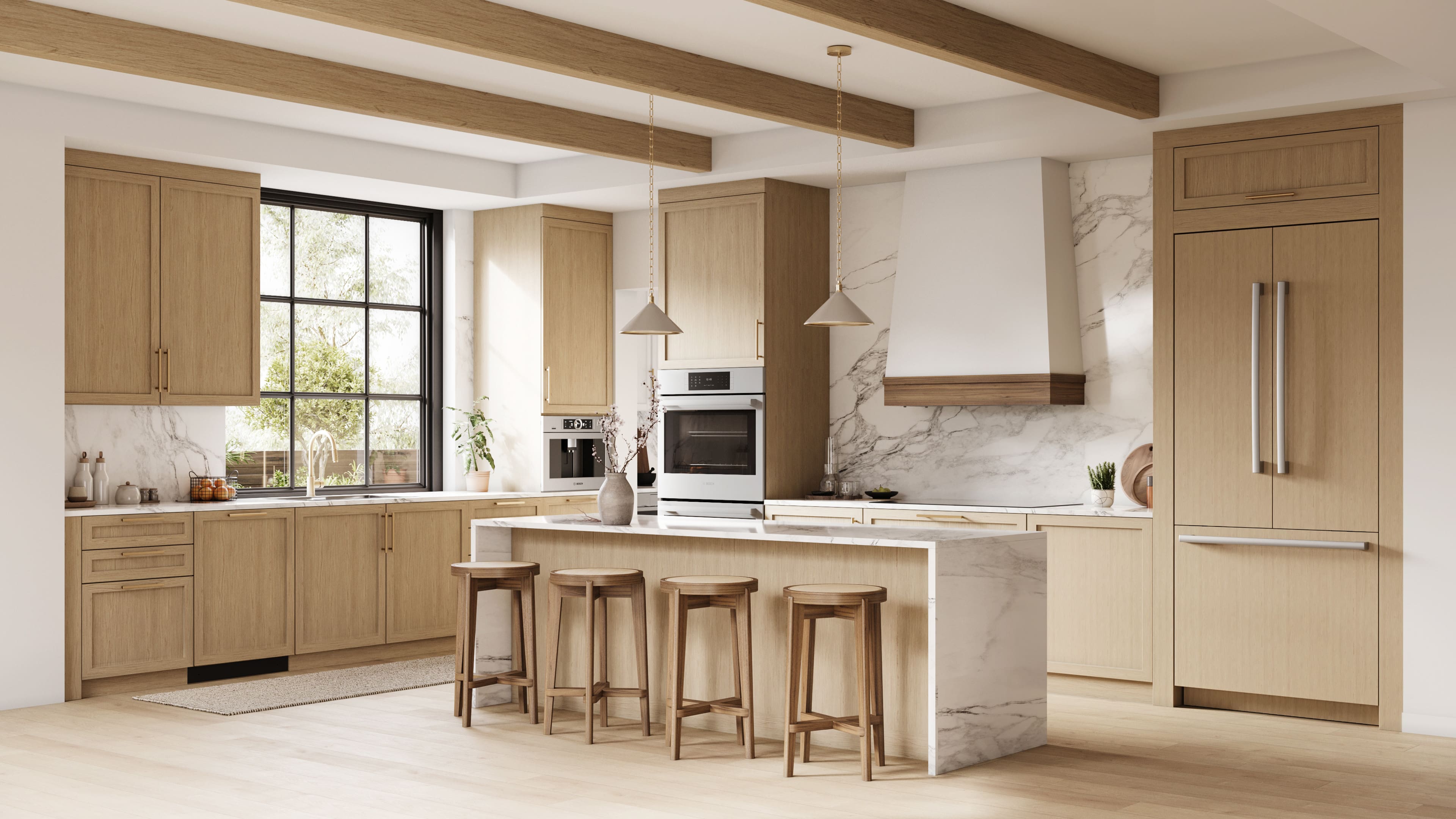 Alt View 18. Bosch - Benchmark Series 20.1 Cu. Ft. French Door Counter-Depth Smart Refrigerator - Custom Panel Ready.