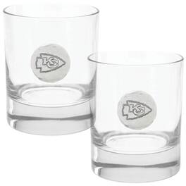 Wendell August Forge - Kansas City Chiefs Two-Piece 11oz. Rocks Glass Set - Multicolor