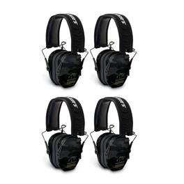 Walkers - Walker's Razor Slim Electronic Shooting Muffs 4-Pack, Multi cam Camo Gray - Camouflage