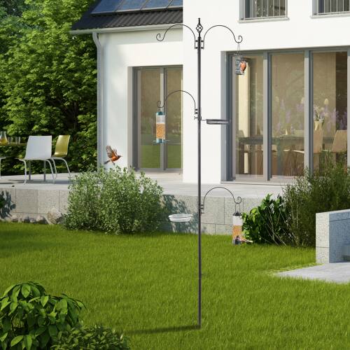 Alt View 8. Winado - 93inch Height Premium Bird Feeding Station Kit Portable Birds Feeder Pole Planter Hanger for Outdoor - Black.