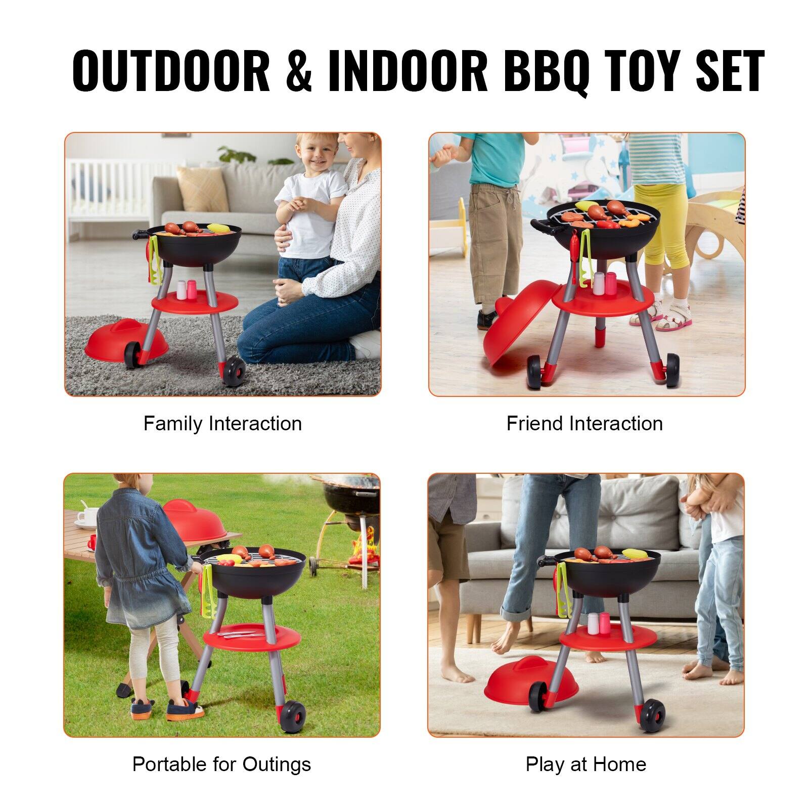 OUTDOOR & INDOOR BBQ TOY SET

Family Interaction

Friend Interaction

Portable for Outings

Play at Home