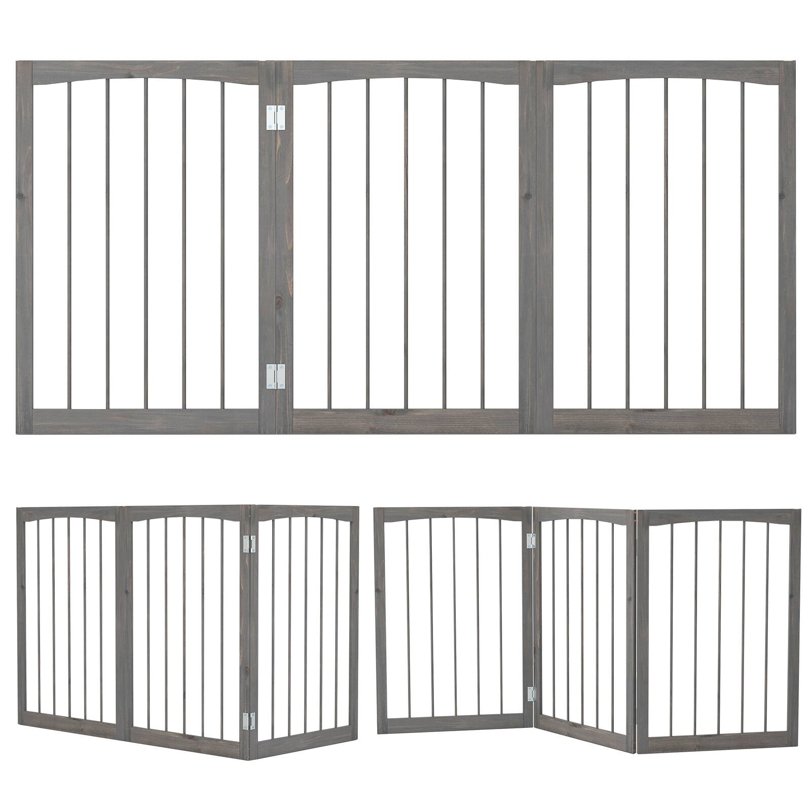 Alt View 8. Gymax - Gymax 30'' Tall Wooden Pet Fence for Indoor House Doorway Hallway Stairs Porch Gray.
