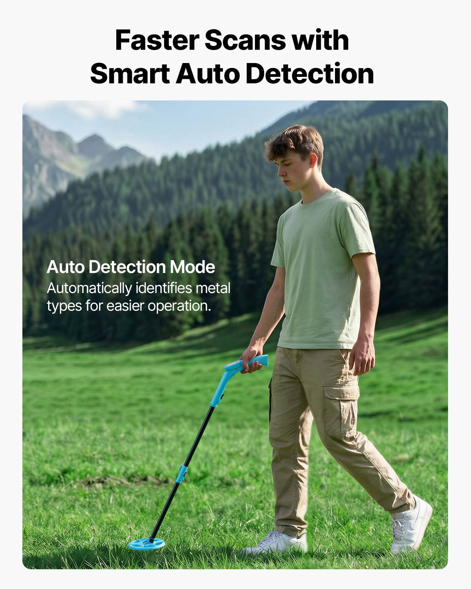 Faster Scans with Smart Auto Detection

Auto Detection Mode
Automatically identifies metal types for easier operation.