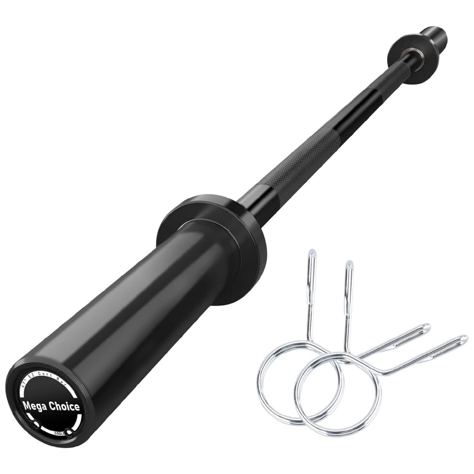 GARVEE - Olympic Barbell Bar for Weightlifting - 4FT Short (500LB) 4FT EZ Curl Bar - Weight Bar Fit 2" Standard Weights - Black