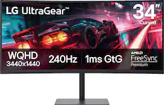 LG UltraGear™ 34" Curved WQHD 240Hz 1ms GtG FreeSync Premium
3440x1440