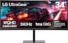 LG - UltraGear 34" Curved WQHD 240Hz FreeSync Premium Gaming Monitor with DisplayHDR400 (HDMI, DP, USB-C, USB-A) - Black