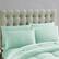 Angle. Sweet Home Collection - All Season Reversible Bed-in-A-Bag Solid Color Comforter & Sheet Set, Queen - Mint.