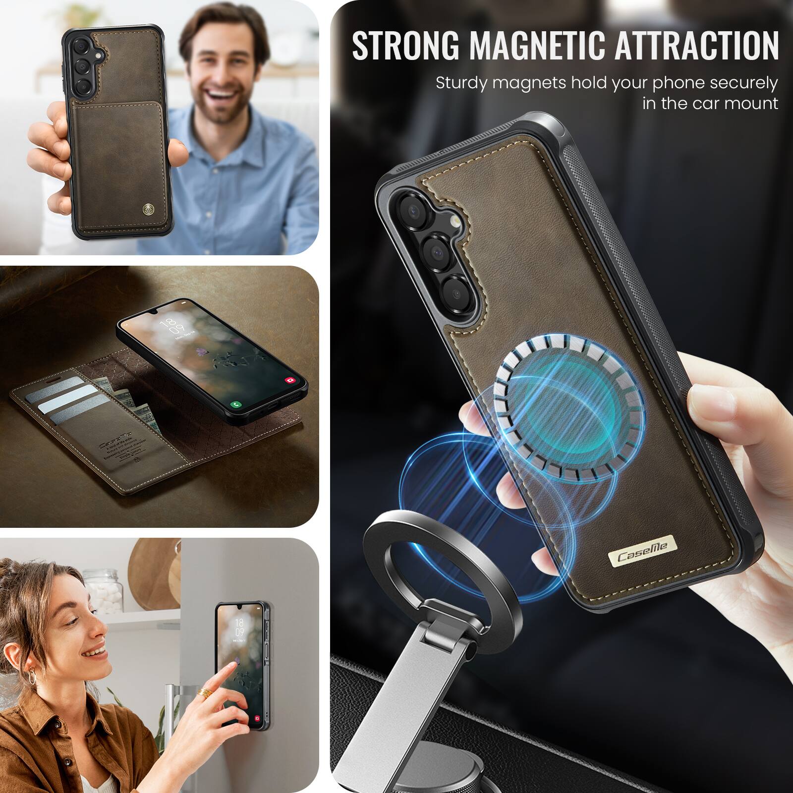 STRONG MAGNETIC ATTRACTION  
Sturdy magnets hold your phone securely in the car mount  

Coselile 1 L