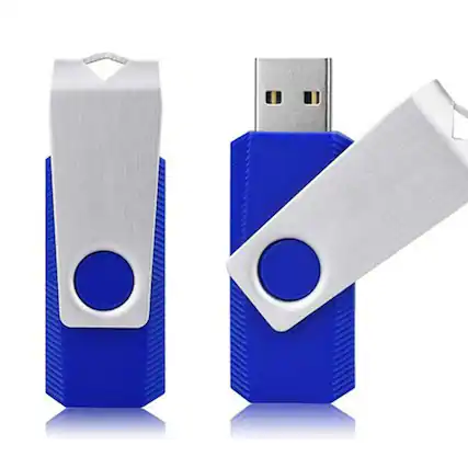 Front. Stock Preferred - 2-Pack 64GB USB 2.0 Swivel Flash Drives – Blue - Blue.