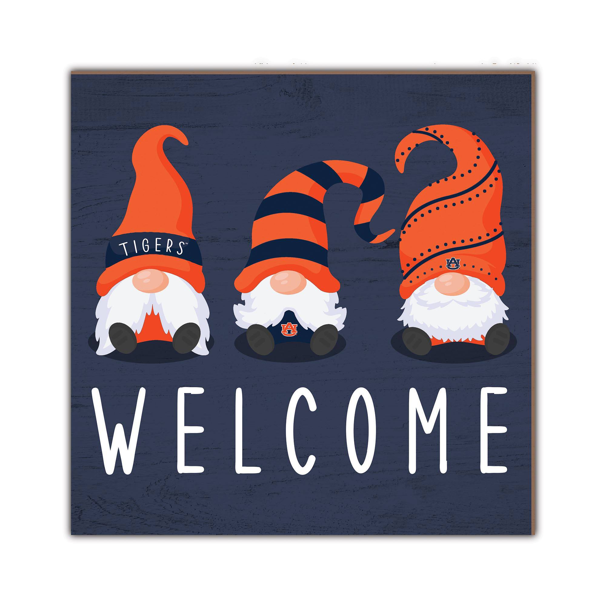 Auburn Tigers 10'' x 10'' Welcome Gnomes Sign