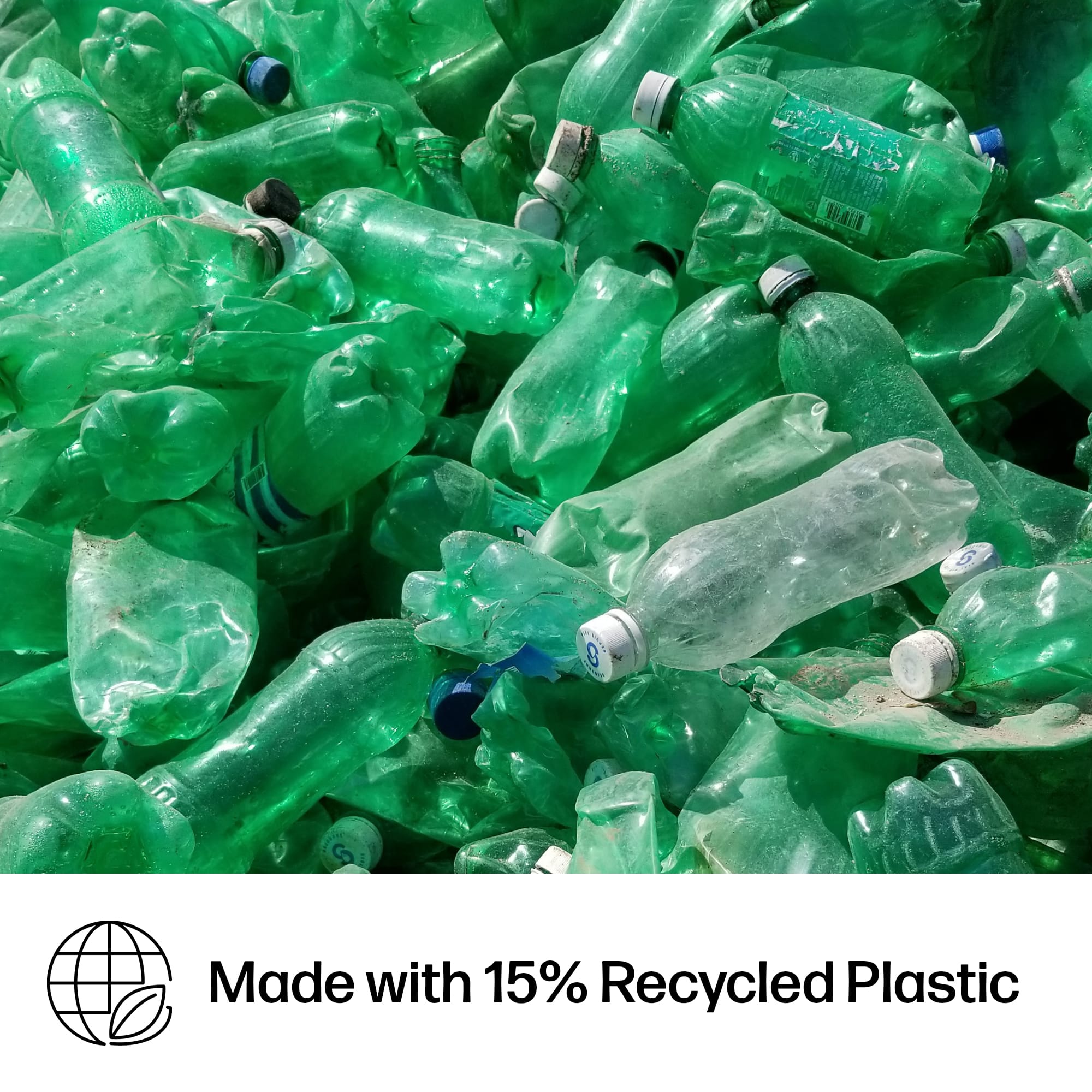 Made with 15% Recycled Plastic