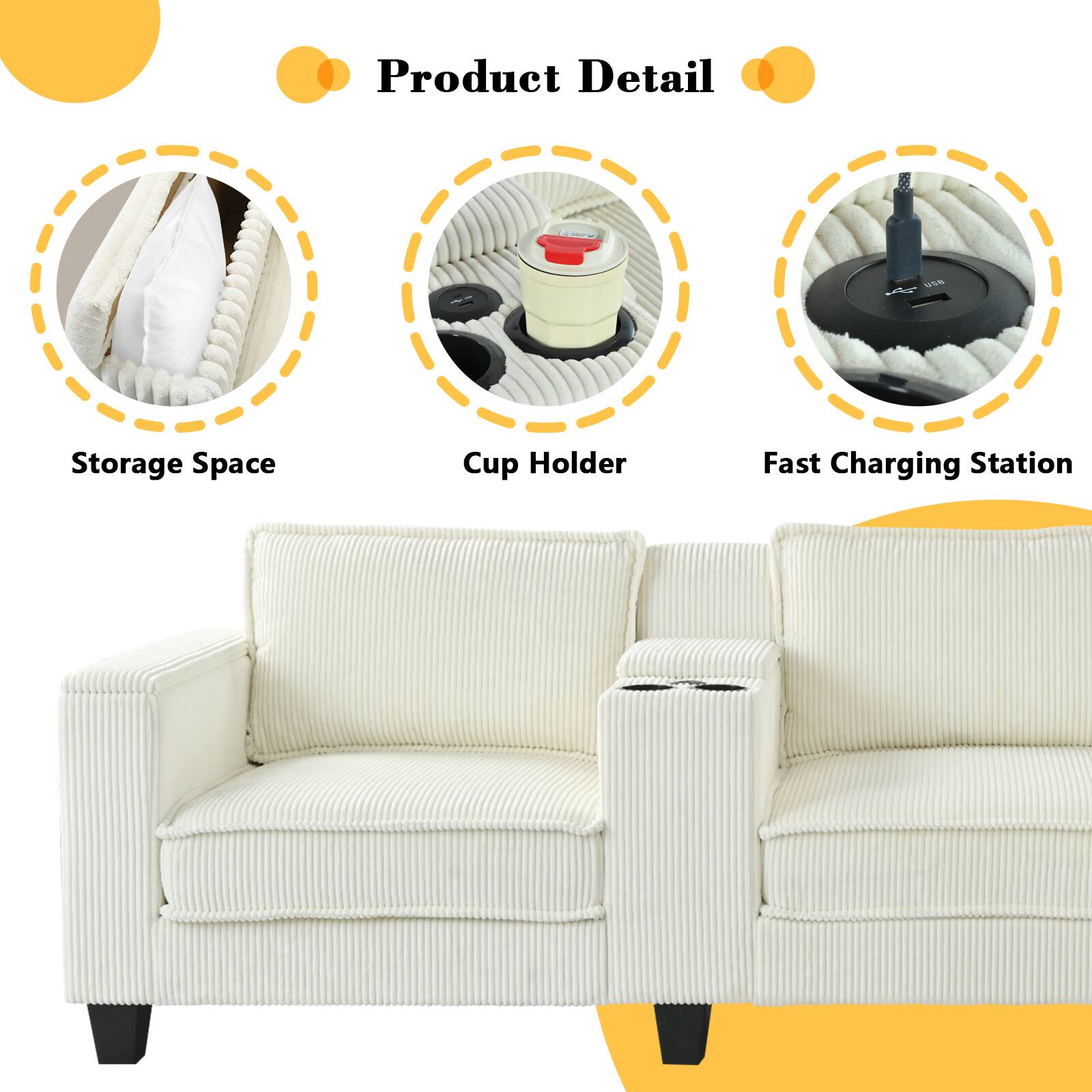 Product Detail

- Storage Space
- Cup Holder
- Fast Charging Station