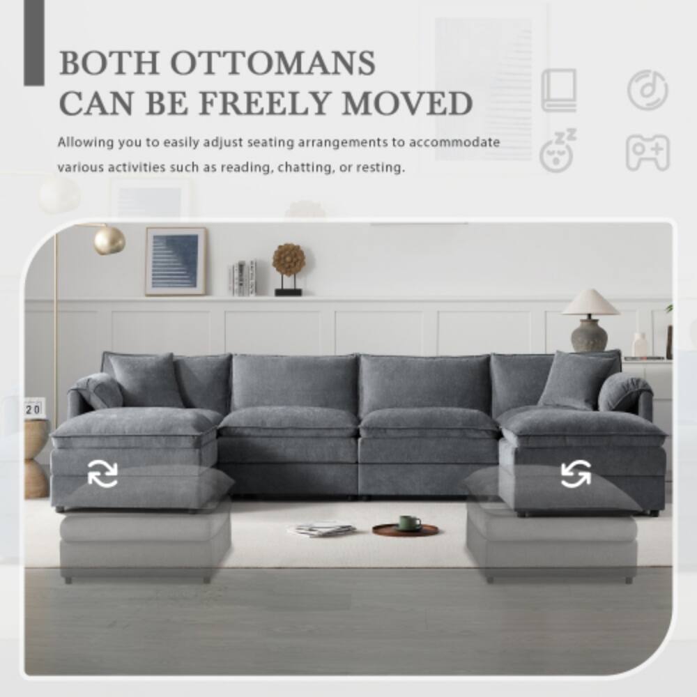 BOTH OTTOMANS CAN BE FREELY MOVED

Allowing you to easily adjust seating arrangements to accommodate various activities such as reading, chatting, or resting.