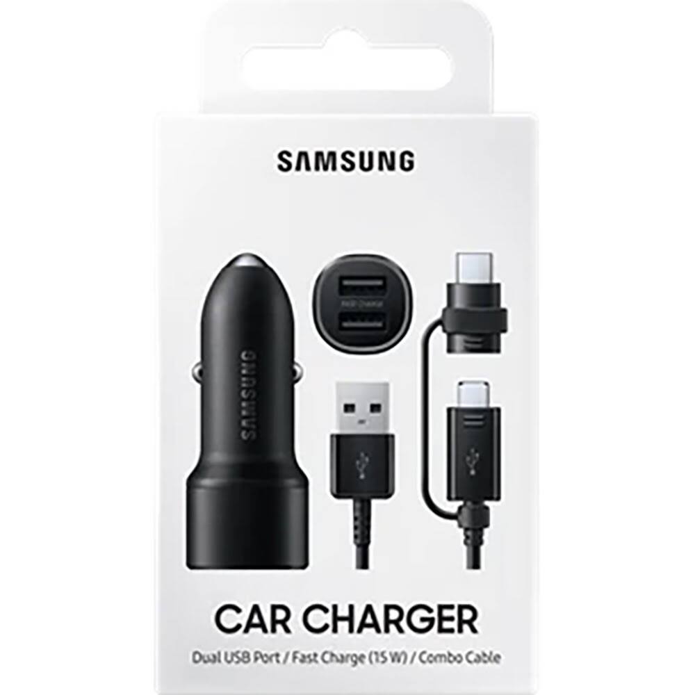 SAMSUNG  
CAR CHARGER Dual USB Port Fast Charge (15W) / Combo Cable
