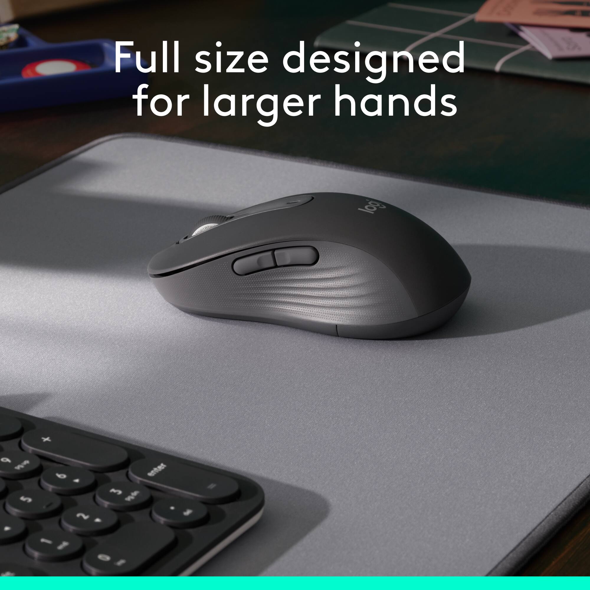 Full size designed for larger hands.
