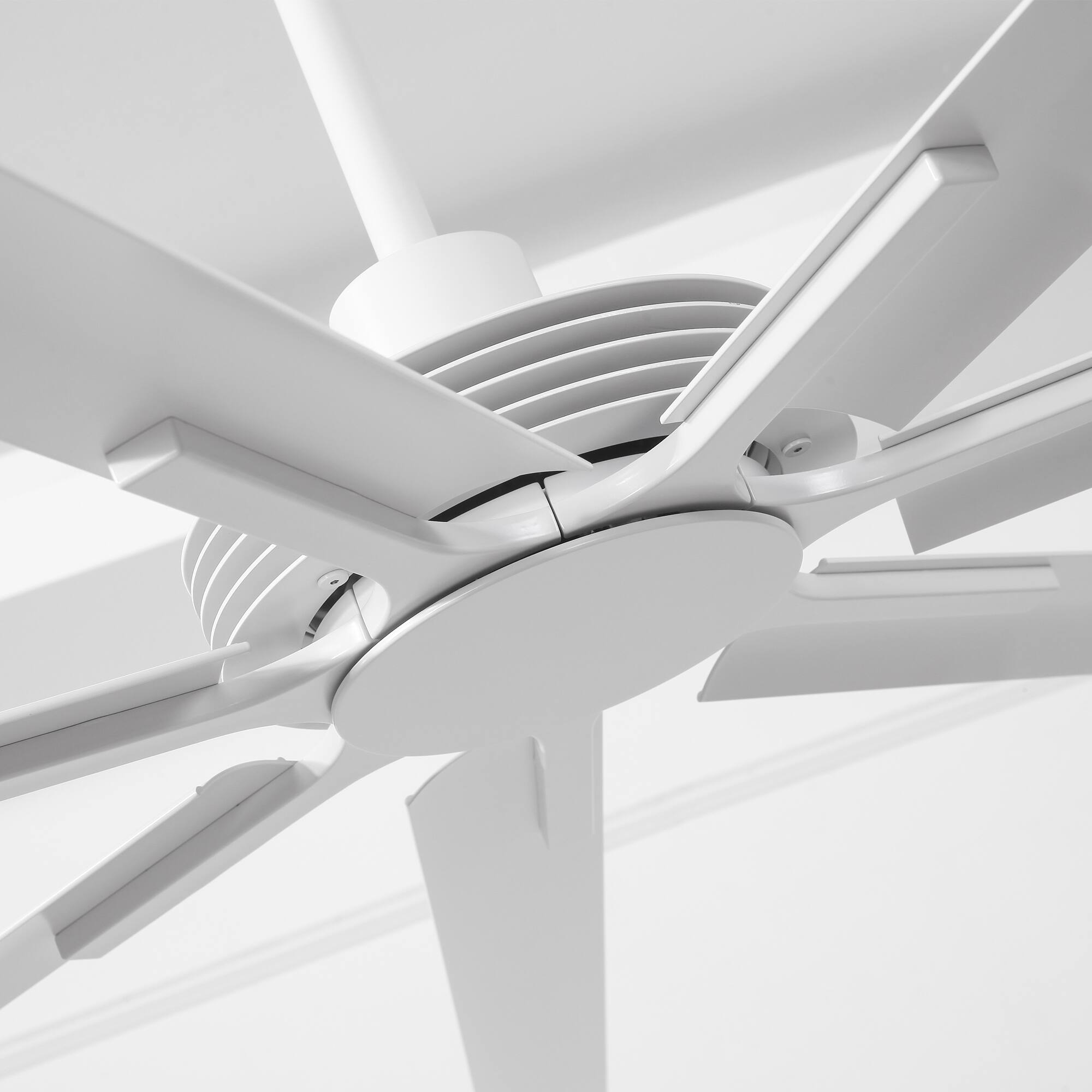 Alt View 7. Parrot Uncle - 100" Indsutrial White Extra Larger Commercial Ceiling Fan with Remote - White.