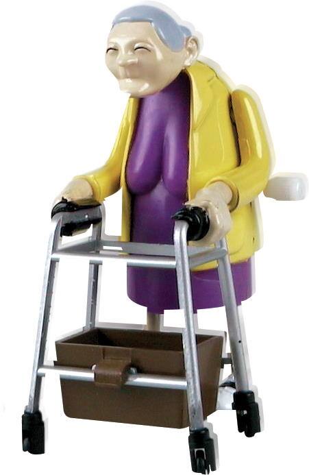 Back. One For Fun - Clockwork Racing Grannies Set of 2, Wind-Up Novelty Racing Figures and Gag Gift Toy - Multicolor.