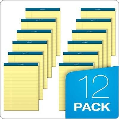Alt View 6. TOPS - Docket Notepads, 8.5" x 11.75", Wide Ruled, 50 Sheets/Pad, 12 Pads/Pack - Canary.