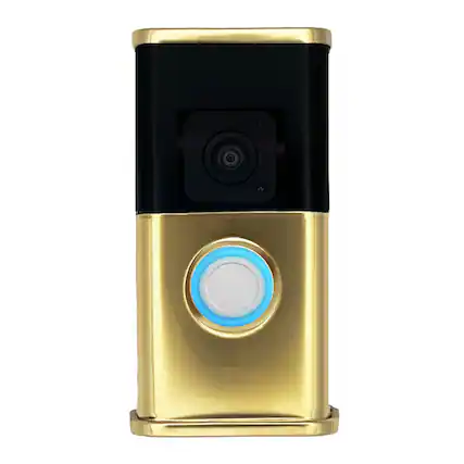 Front. Michael Healy - Traditional Video Doorbell Cover (Ring 3, 3 Plus, 4, Battery Plus and Battery Pro) - Polished Brass.