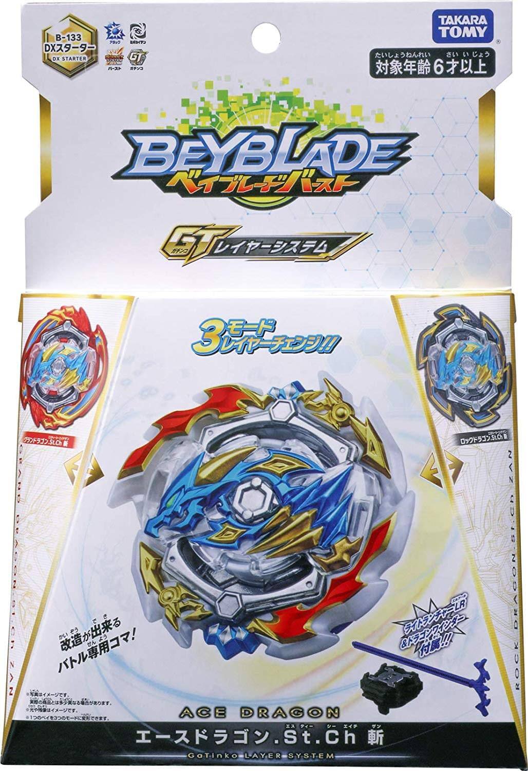 B-133 2 ITO DX DX STARTER HN 5 a TAKARA TOMY 6 6 BEYBLADE E 3 ! D SLO StCh GBARE ZAN D SNCh DRACEN arcn DRAGON ! LAN ROCK saa ACE DRAGON 1 .St.Ch GaTinko LAYER SYSTEM