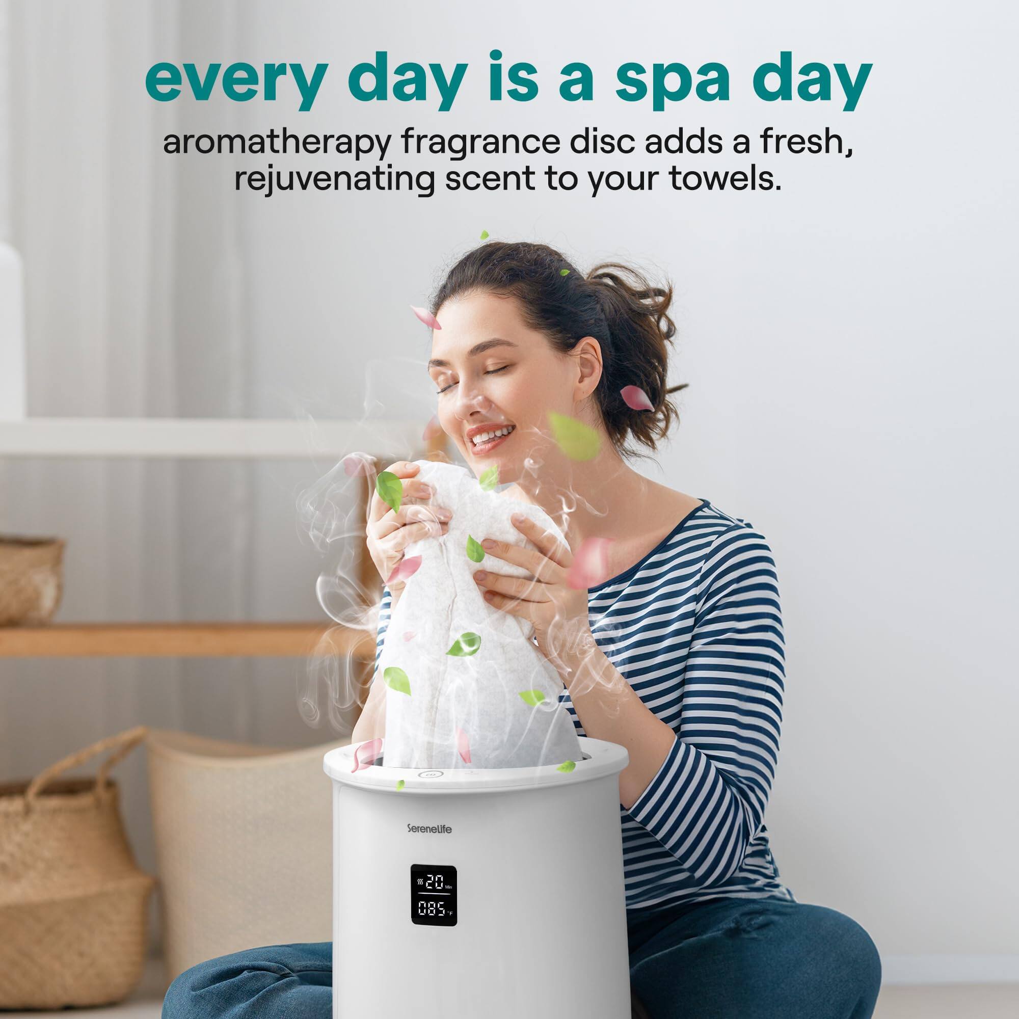 every day is a spa day  
aromatherapy fragrance disc adds a fresh, rejuvenating scent to your towels.  
Serenetife  
20.085
