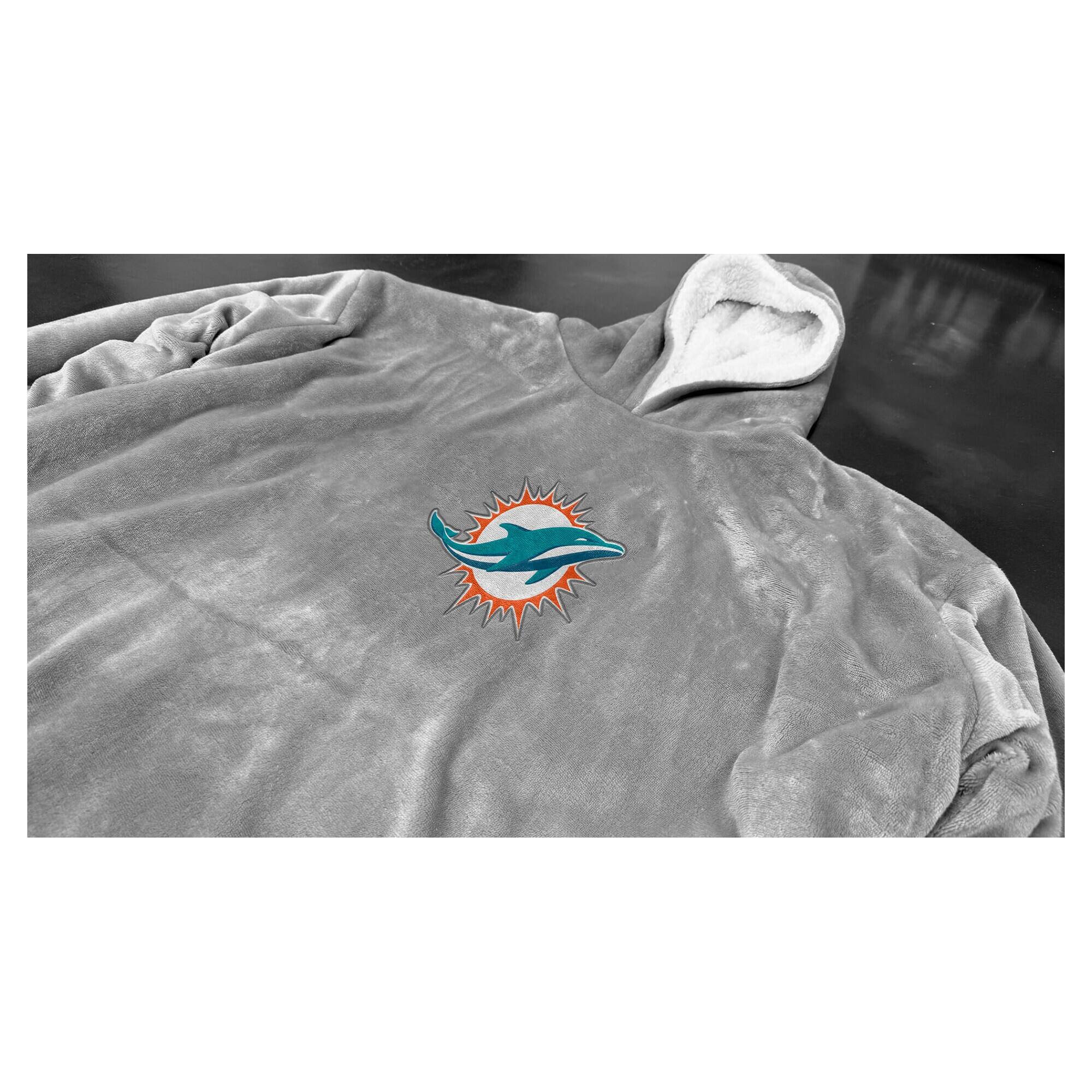 Alt View 1. Pegasus - Miami Dolphins 54" x 72" Big Logo Wearable Blanket - Multicolor.