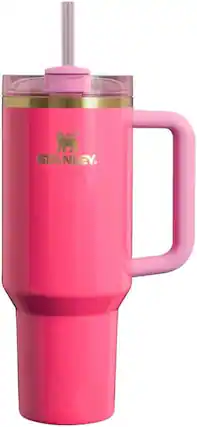 Front. Stanley - STANLEY Quencher H2.0 Tumbler with Handle and Straw 40 oz - Pink Parade.