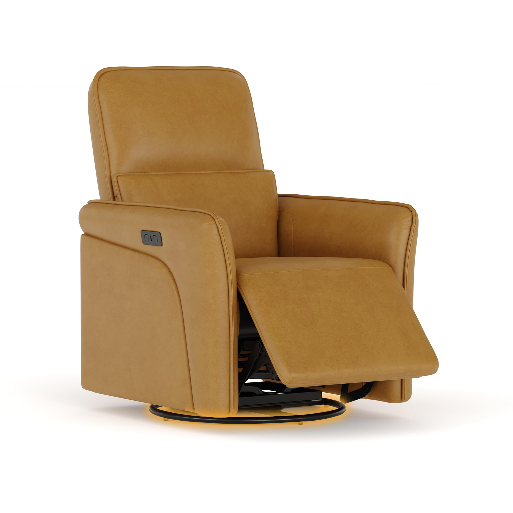 Alt View 7. Babevy - Electric Recliner Chair with USB Charging Station, Swivel Recliner Chair, PU Leather Upholstered - Brown.