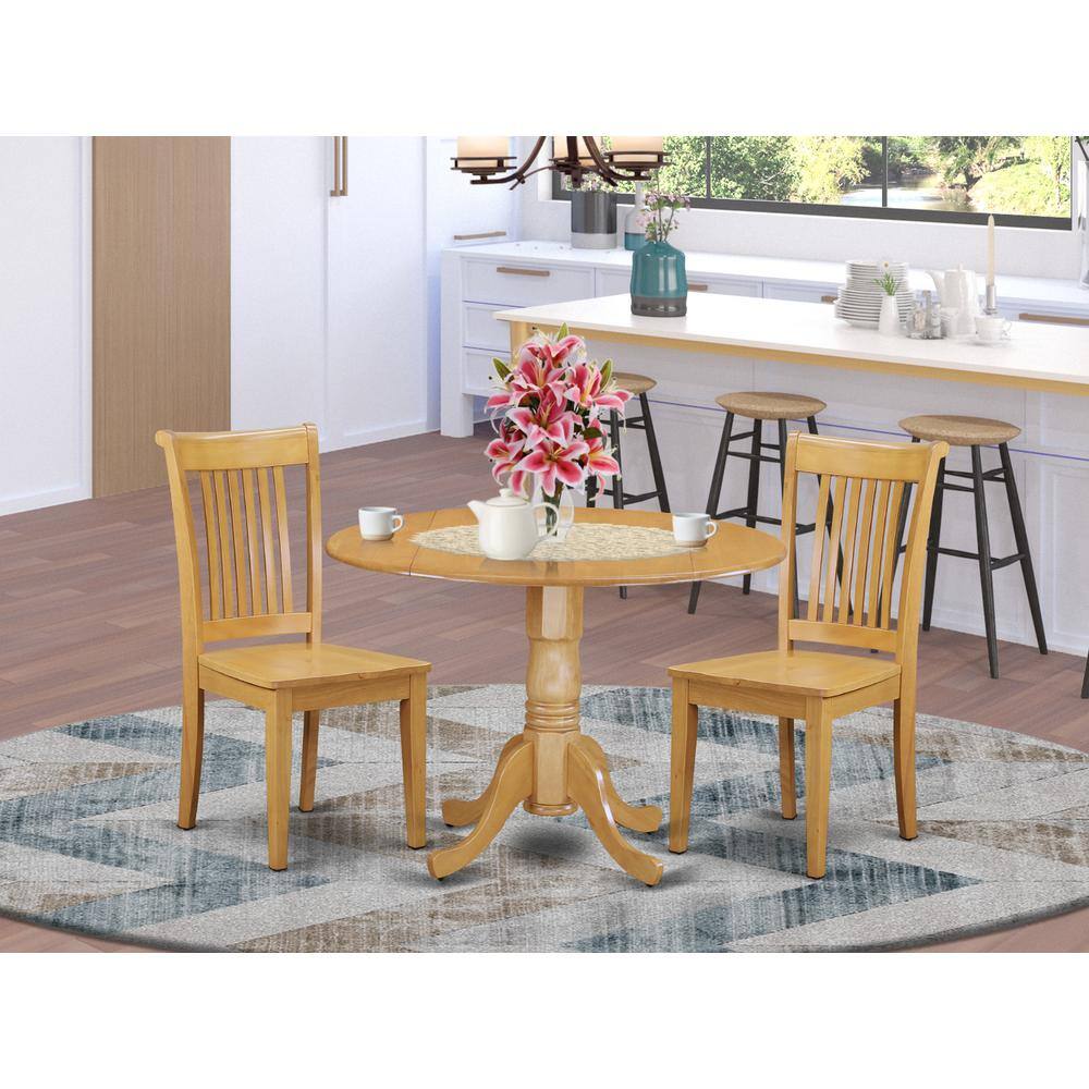 Left. East West Furniture - Dining Room Set Oak - Brown.