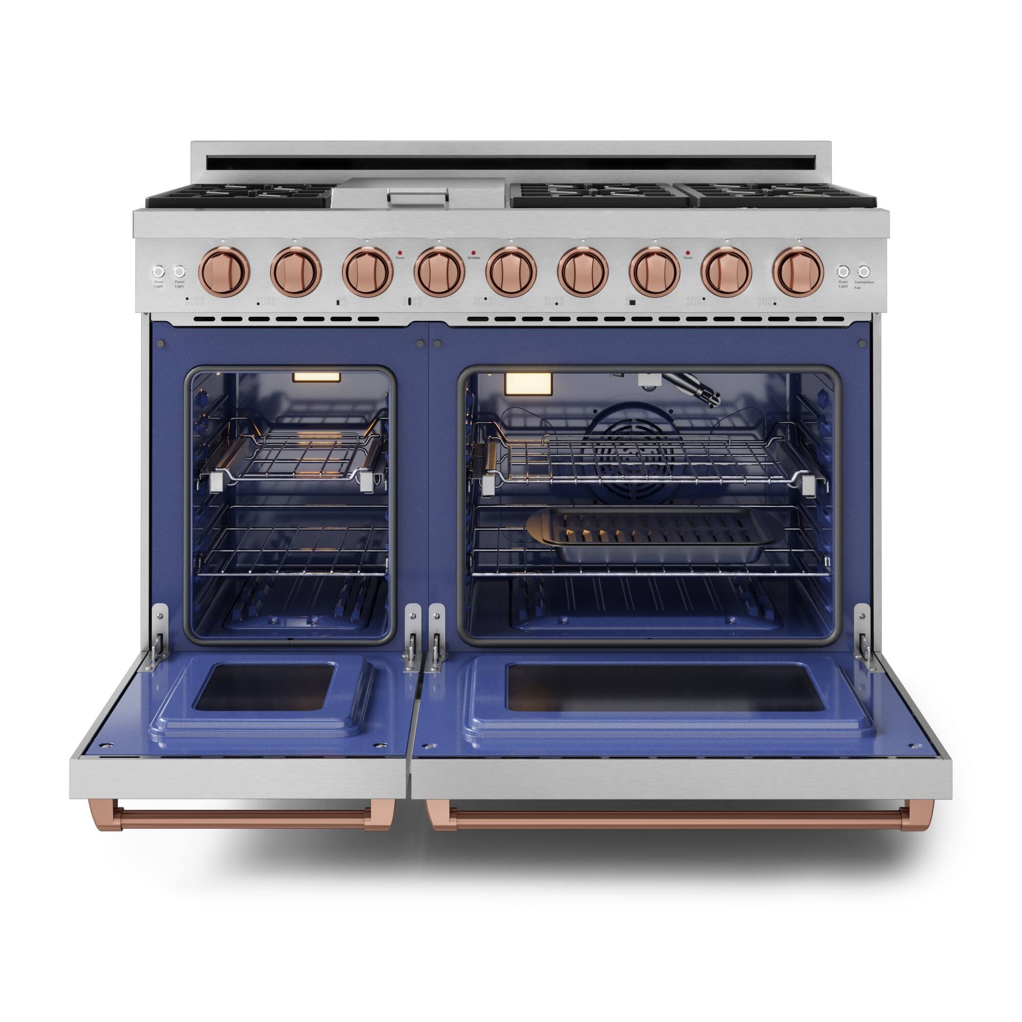 Alt View 12. Thor Kitchen - Gordon Ramsay Series by Thor Kitchen 6.8 Cu. Ft Freestanding Liquid Propane Gas Range with Rose Gold Hardware - Stainless Steel.