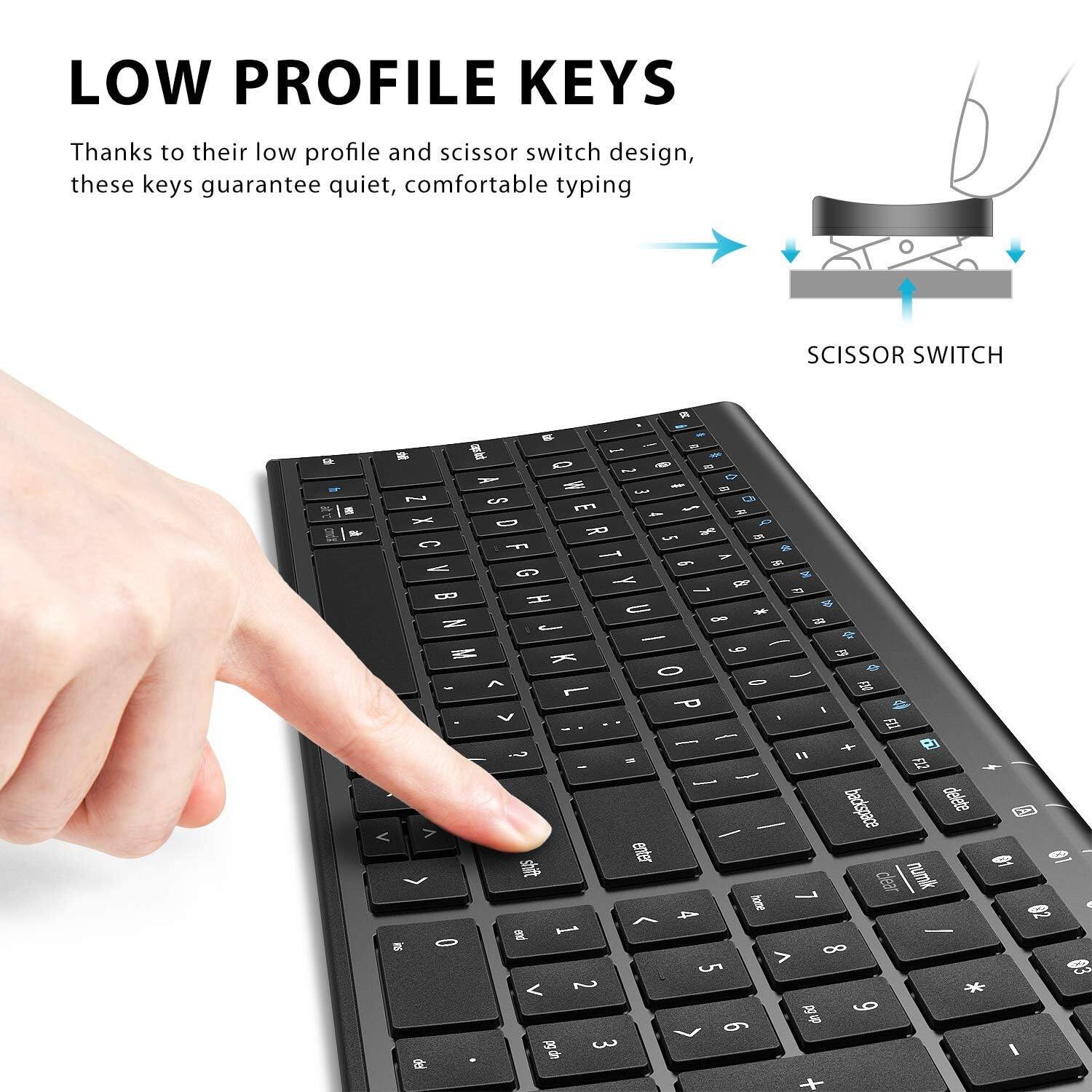 LOW PROFILE KEYS

Thanks to their low profile and scissor switch design, these keys guarantee quiet, comfortable typing

SCISSOR SWITCH