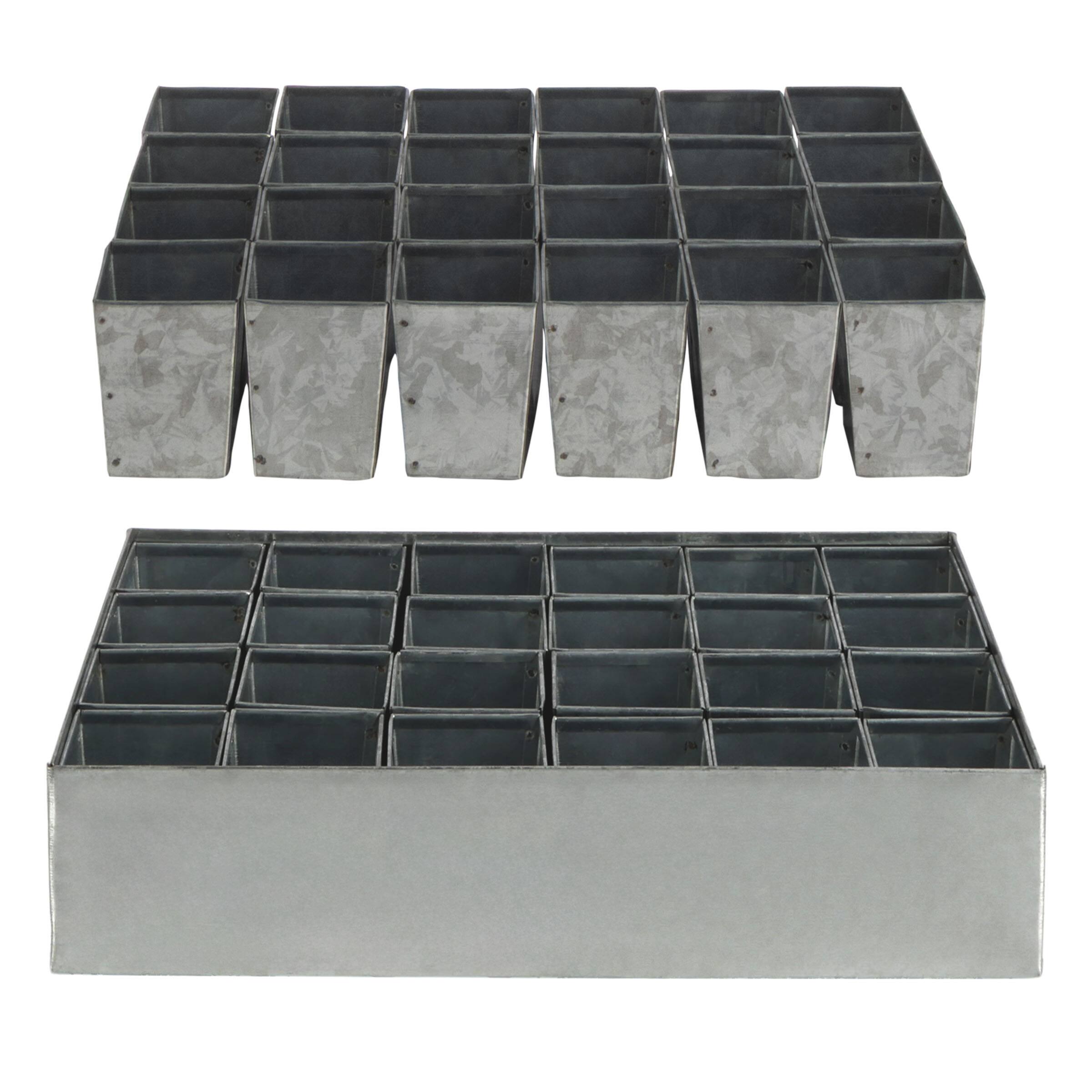 Alt View 1. Kings County Tools - Steel Metal Seed Starter Tray - Silver.